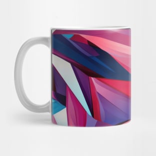 Cubist Harmony: Modern Geometric Dance in Pink, Blue, and Violet Mug